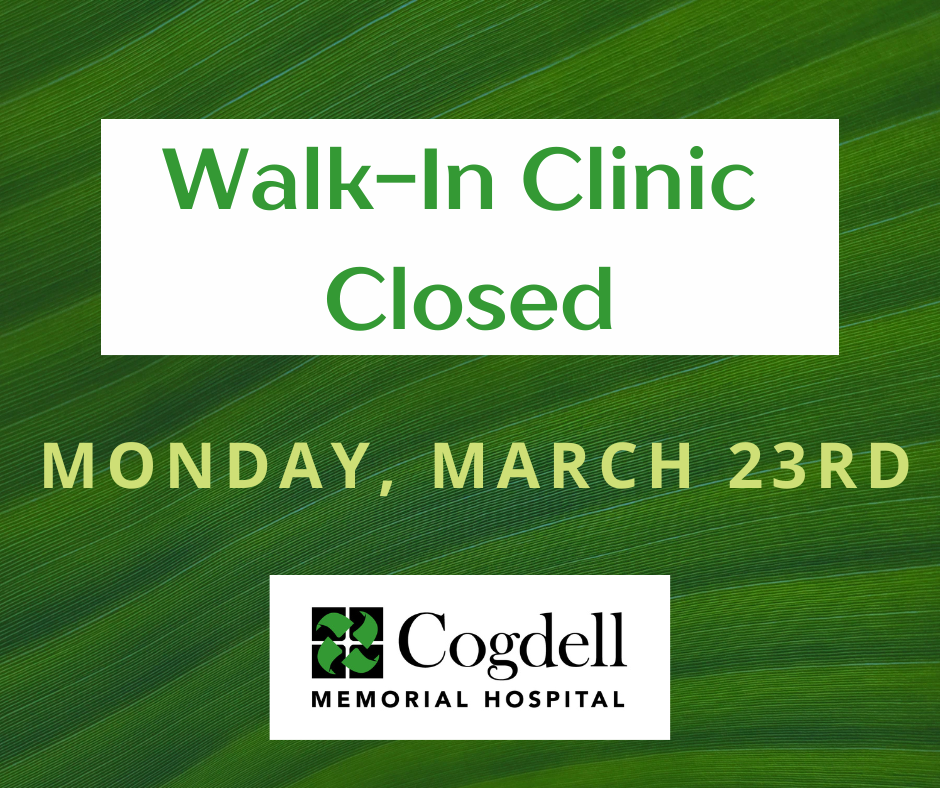 Walk-In Closed on March 23rd